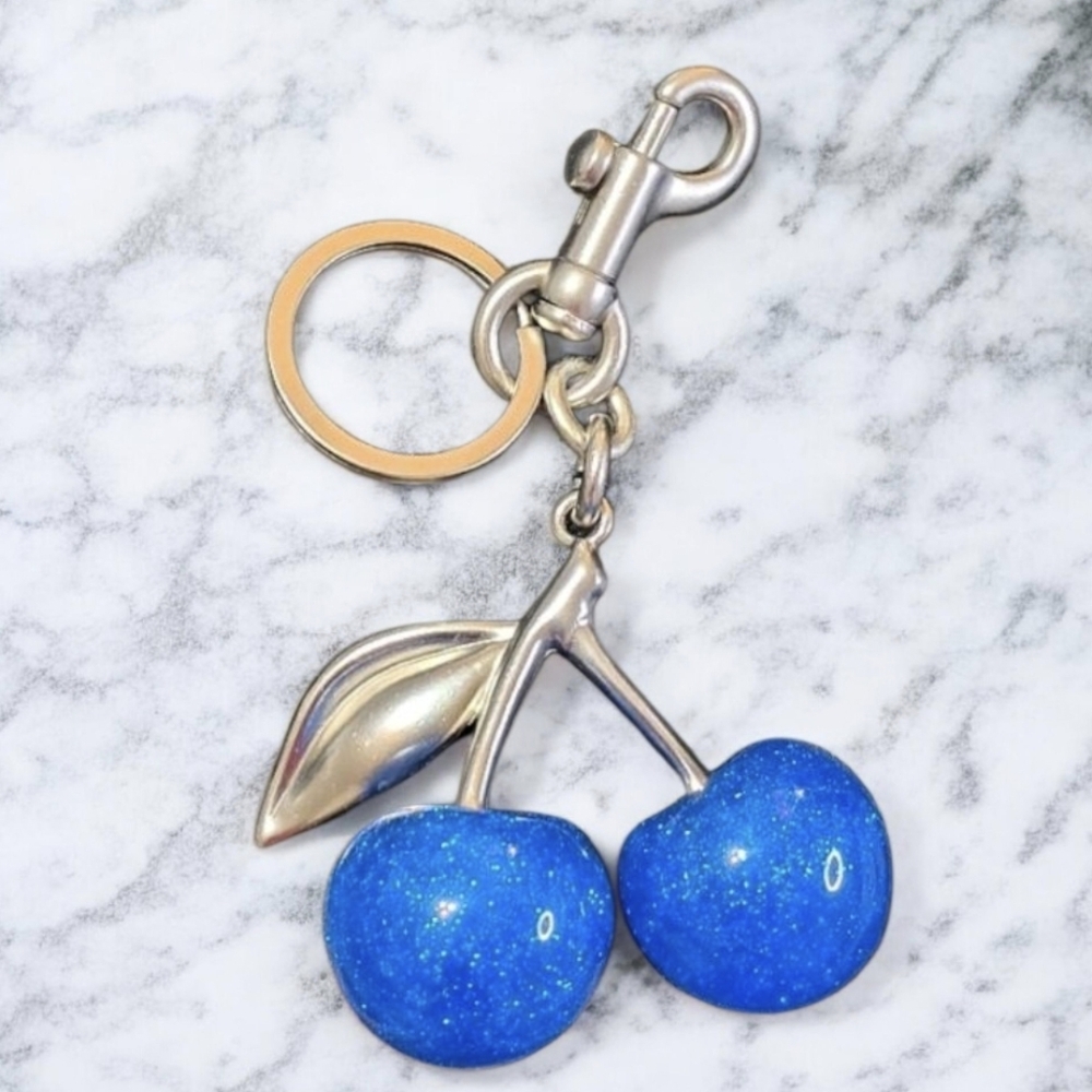 Blue Cherry NIP Bag Charm / Keychain